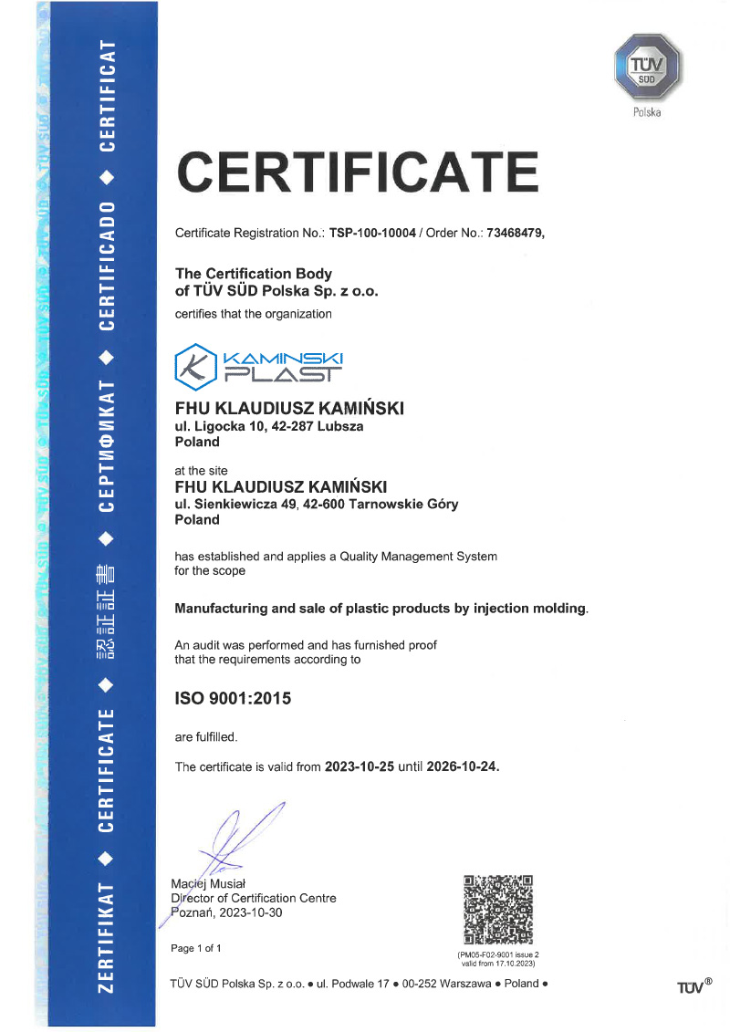 STUV_SUD_KM23103113550 Certificate ISO 9001:2015